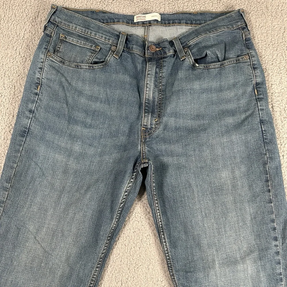 Levi's Signature‎ Jeans Mens 38x32 Blue Staright Fit  Stretch Denim